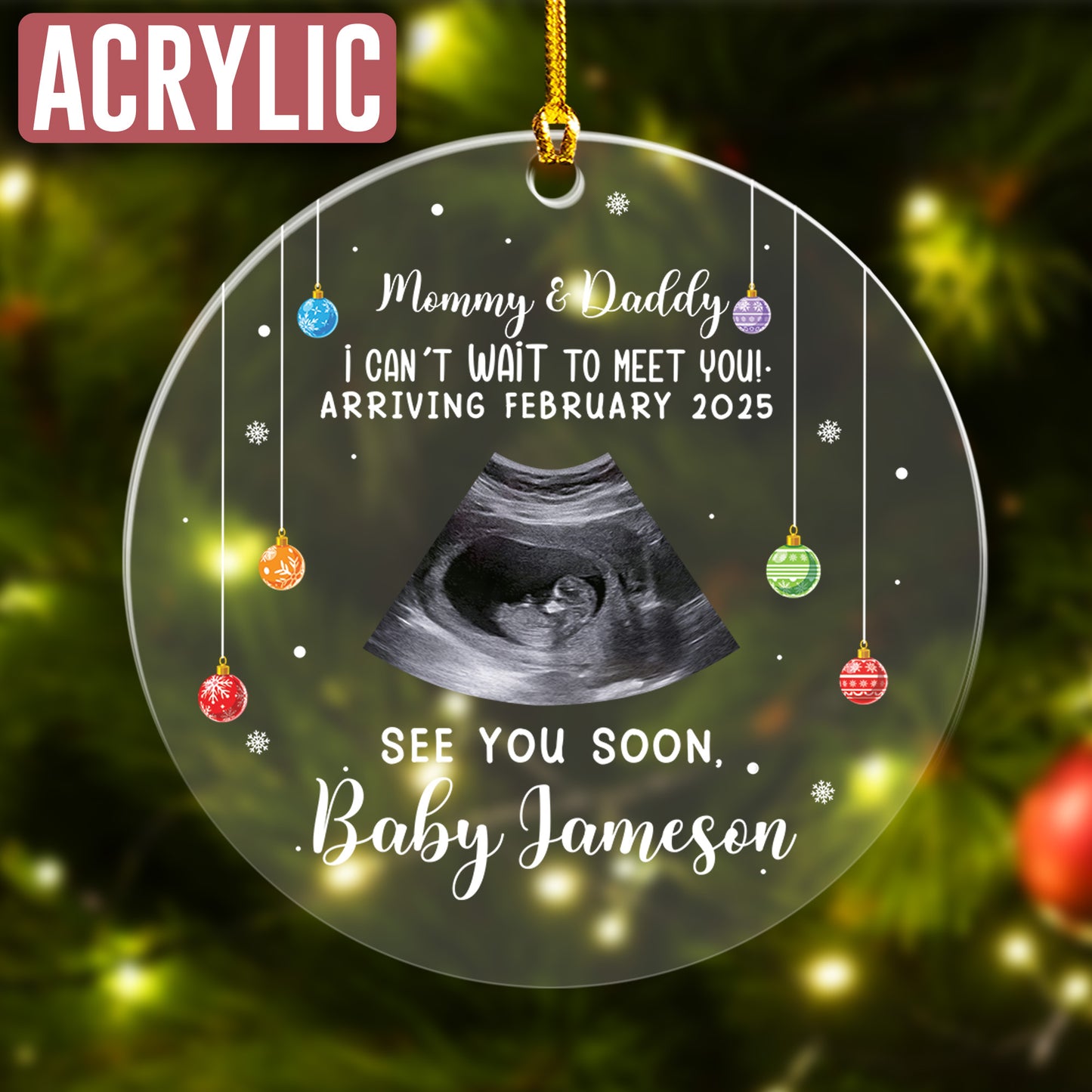 Custom Ultrasound Photo Ornament