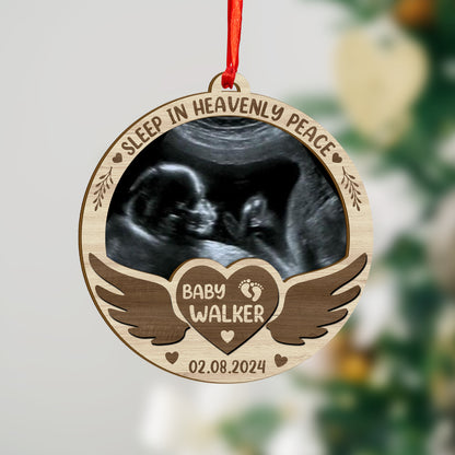 Custom Ultrasound Photo Wood and Acrylic Ornament