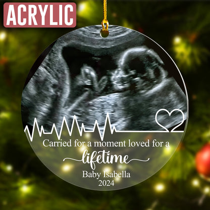 Custom Miscarriage Baby Ultrasound Photo Ornament