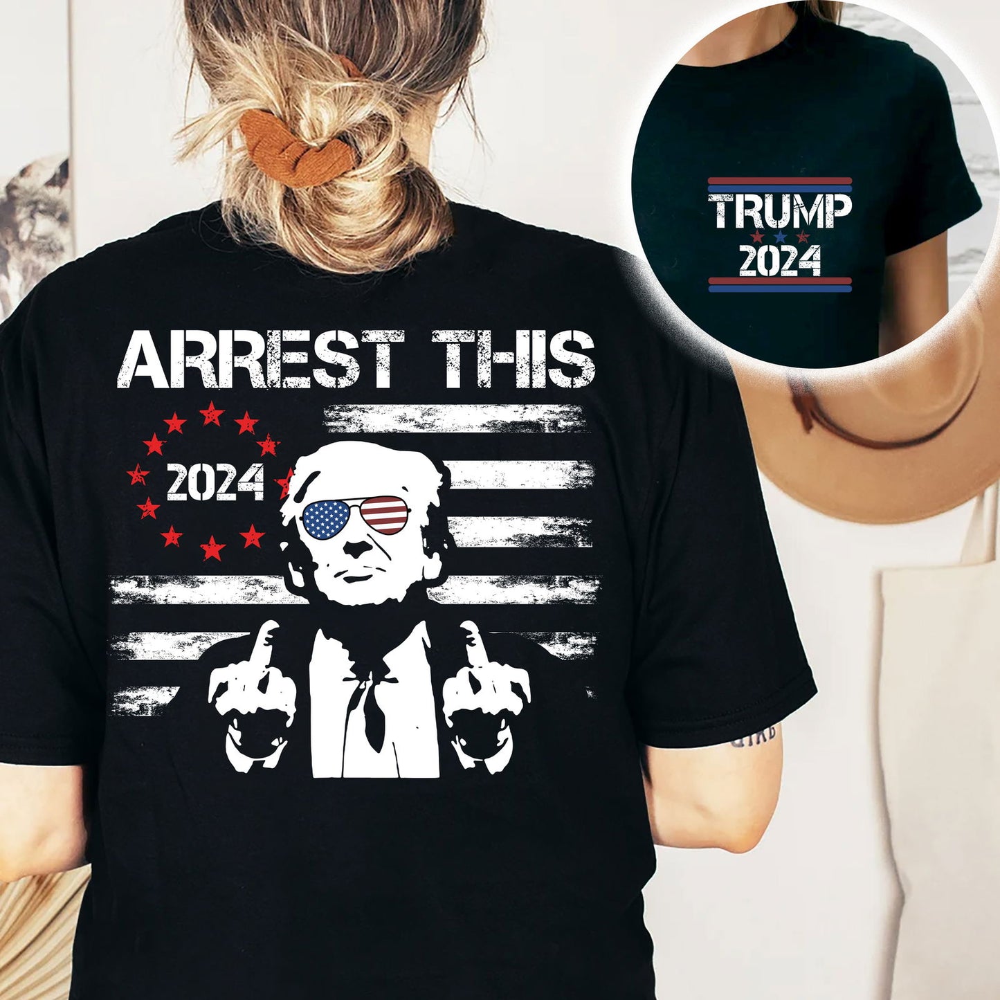 Arrest This Trump 2024 American Flag Shirt