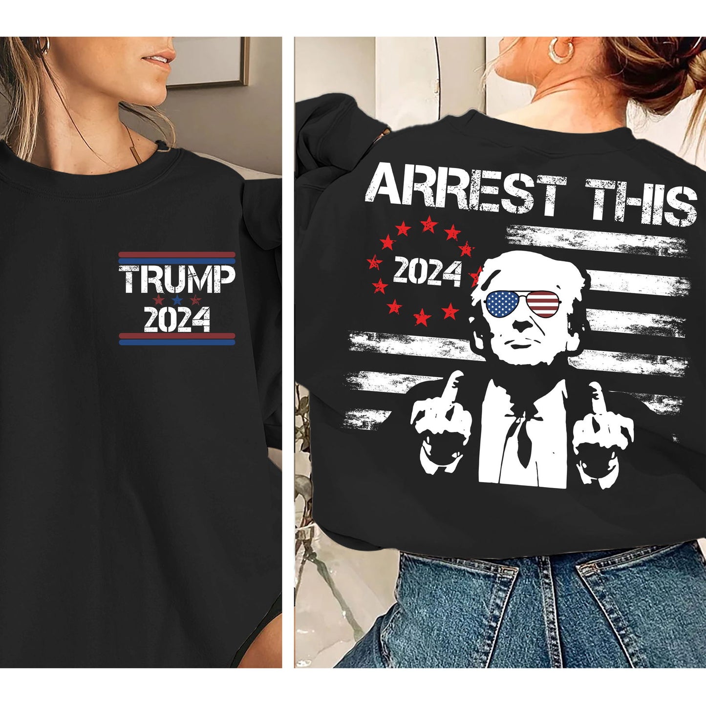 Arrest This Trump 2024 American Flag Shirt