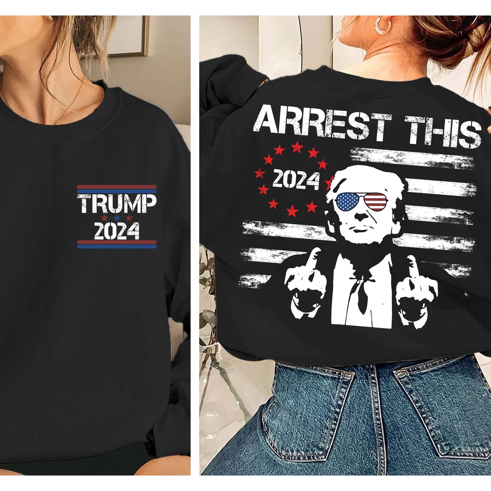 Arrest This Trump 2024 American Flag Shirt