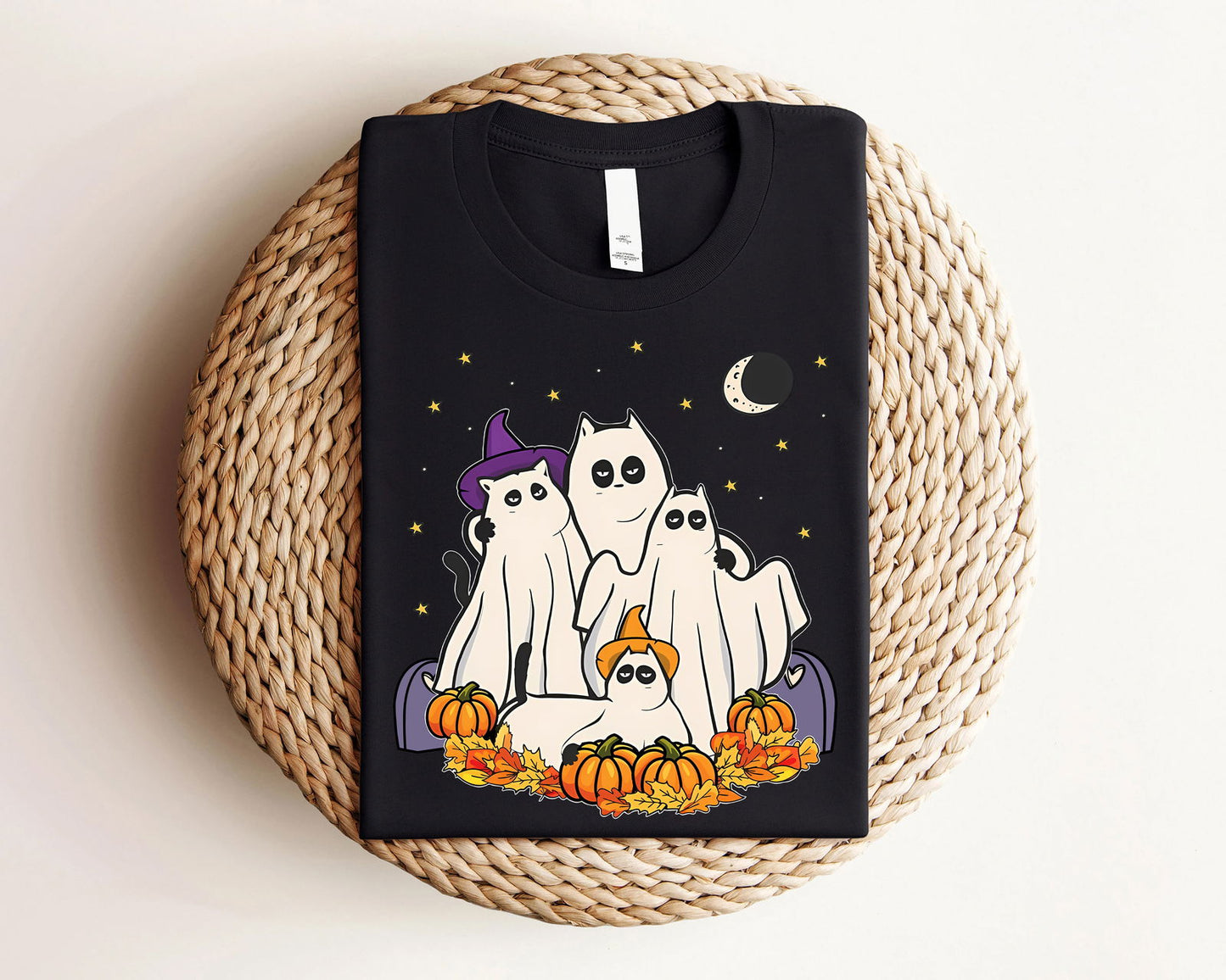 Black Cat In Ghost Costume Shirt