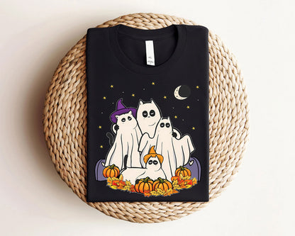 Black Cat In Ghost Costume Shirt