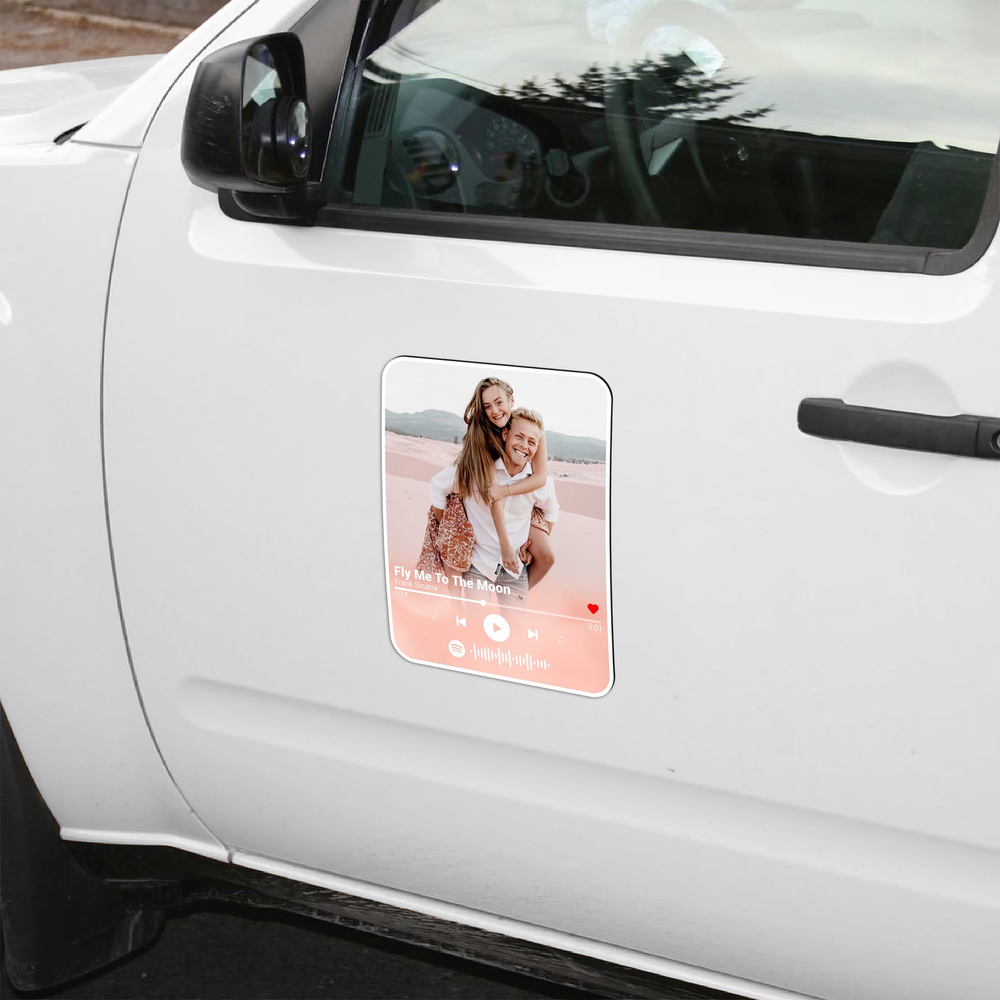 Custom Song Photo Pink Coral Magnet