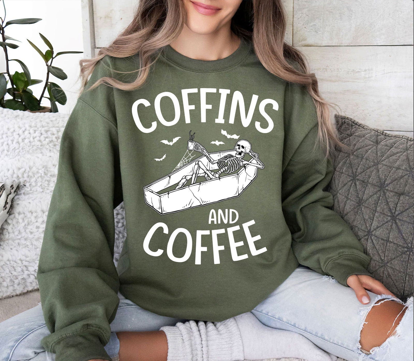 Coffins And Coffee Skeleton Halloween Shirt