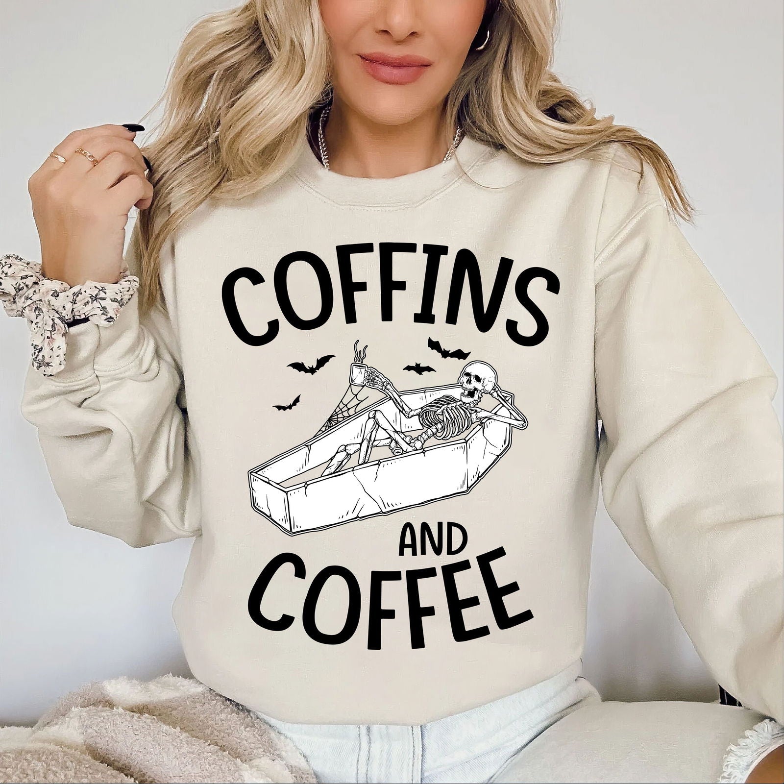 Coffins And Coffee Skeleton Halloween Shirt