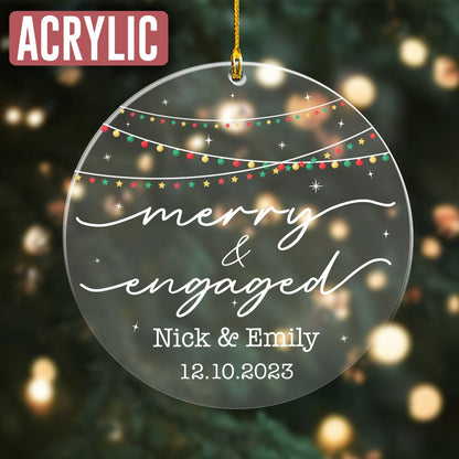 Custom Engagement Couple Names Ornament