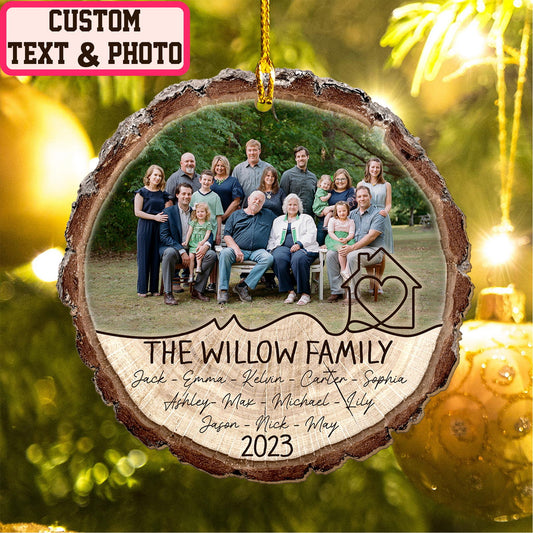 Custom Family Photo Wood Ornament