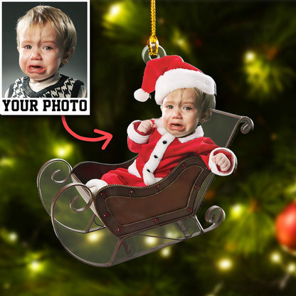 Custom Photo Baby Christmas Ornament