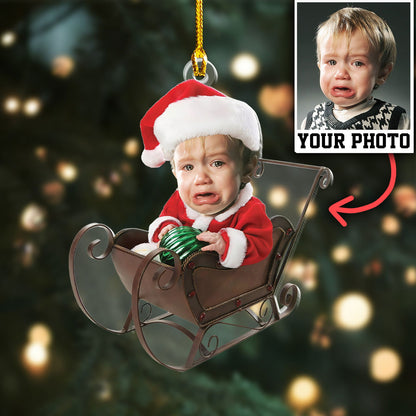 Custom Photo Baby Christmas Ornament