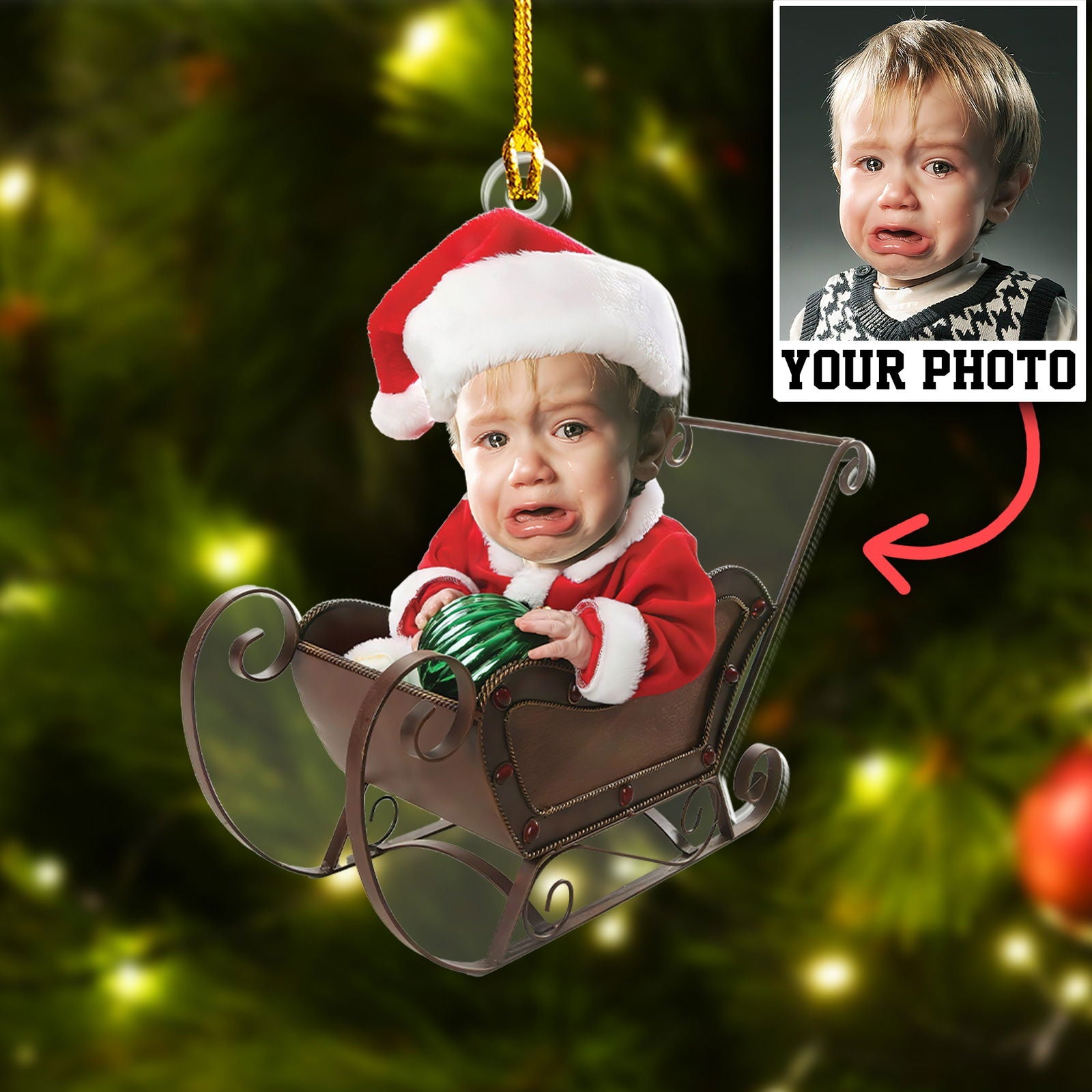 Custom Photo Baby Christmas Ornament