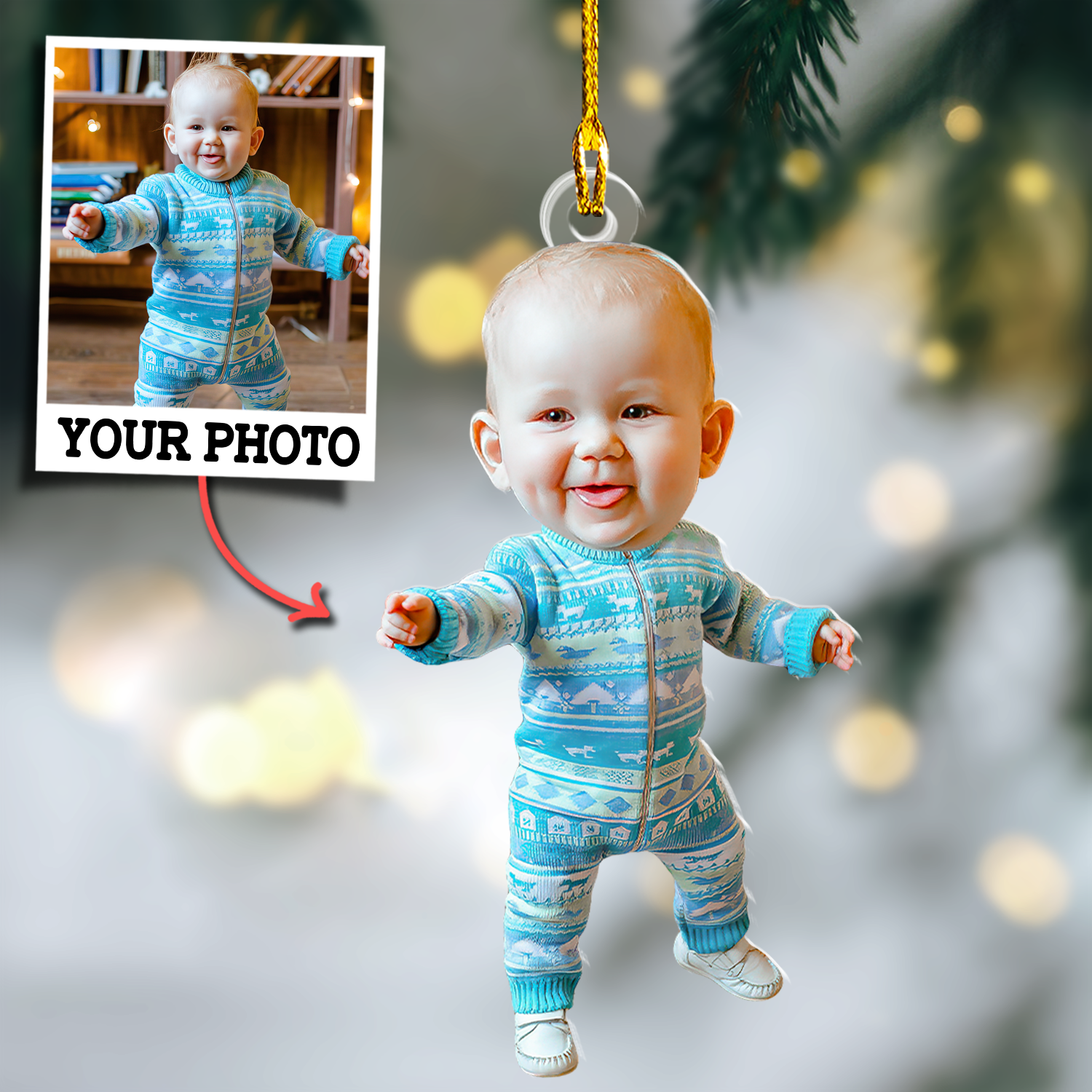 Custom Photo Baby Ornament