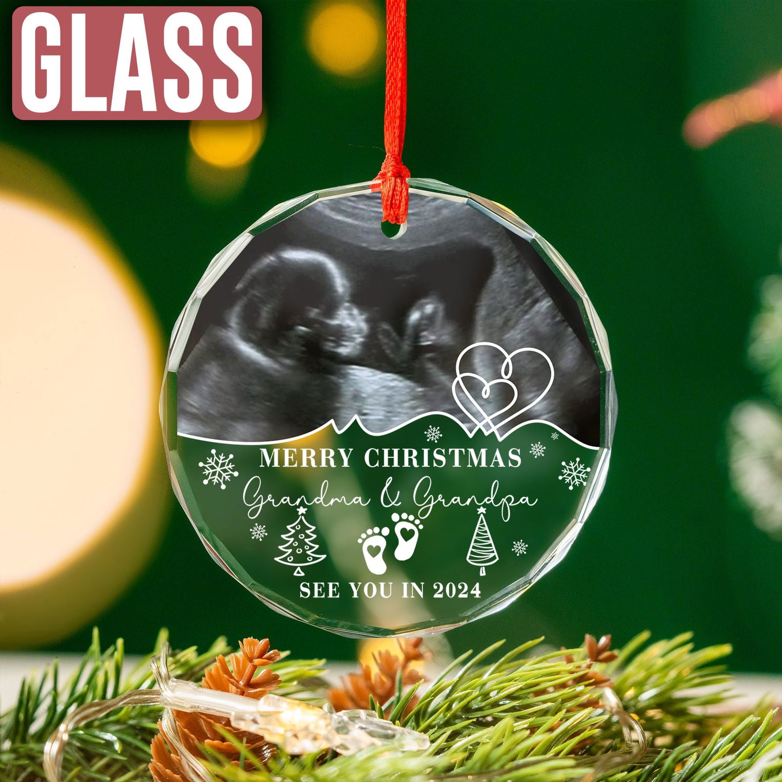 Custom Photo Baby Ultrasound Ornament