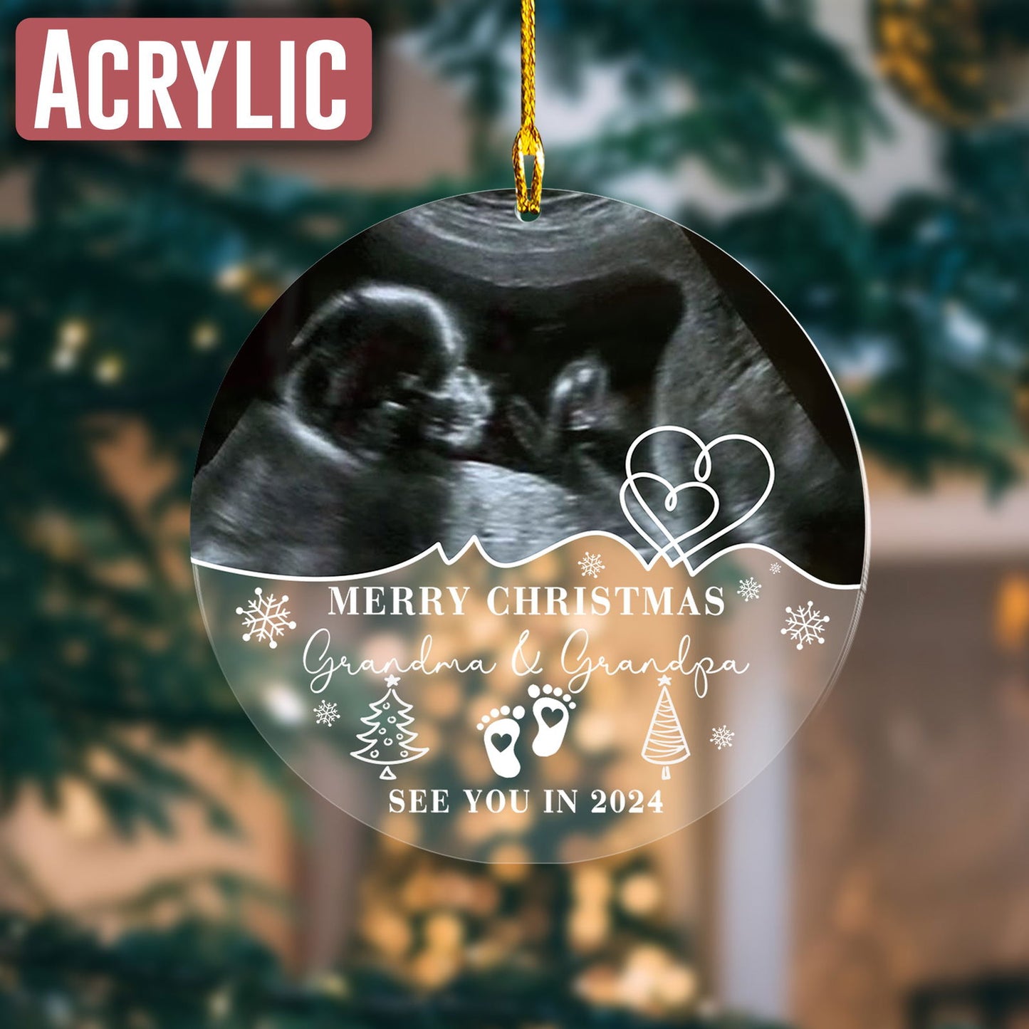 Custom Photo Baby Ultrasound Ornament