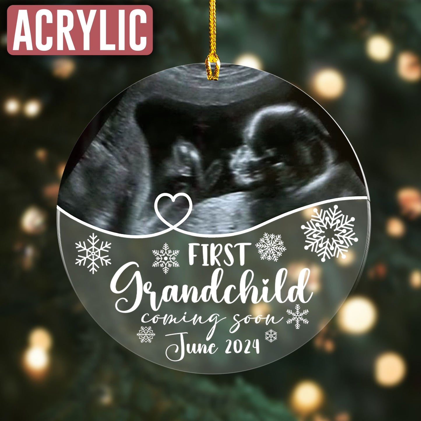 Custom Photo Baby Ultrasound Ornament