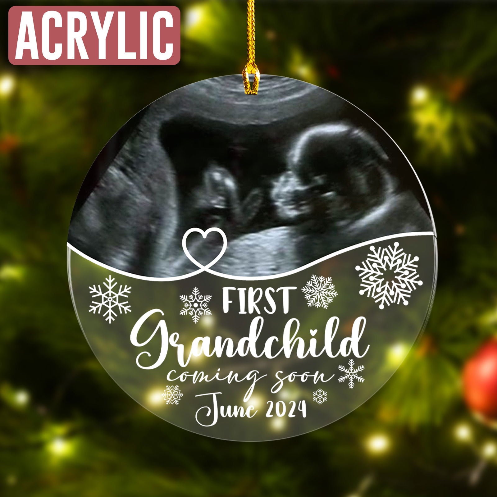 Custom Photo Baby Ultrasound Ornament