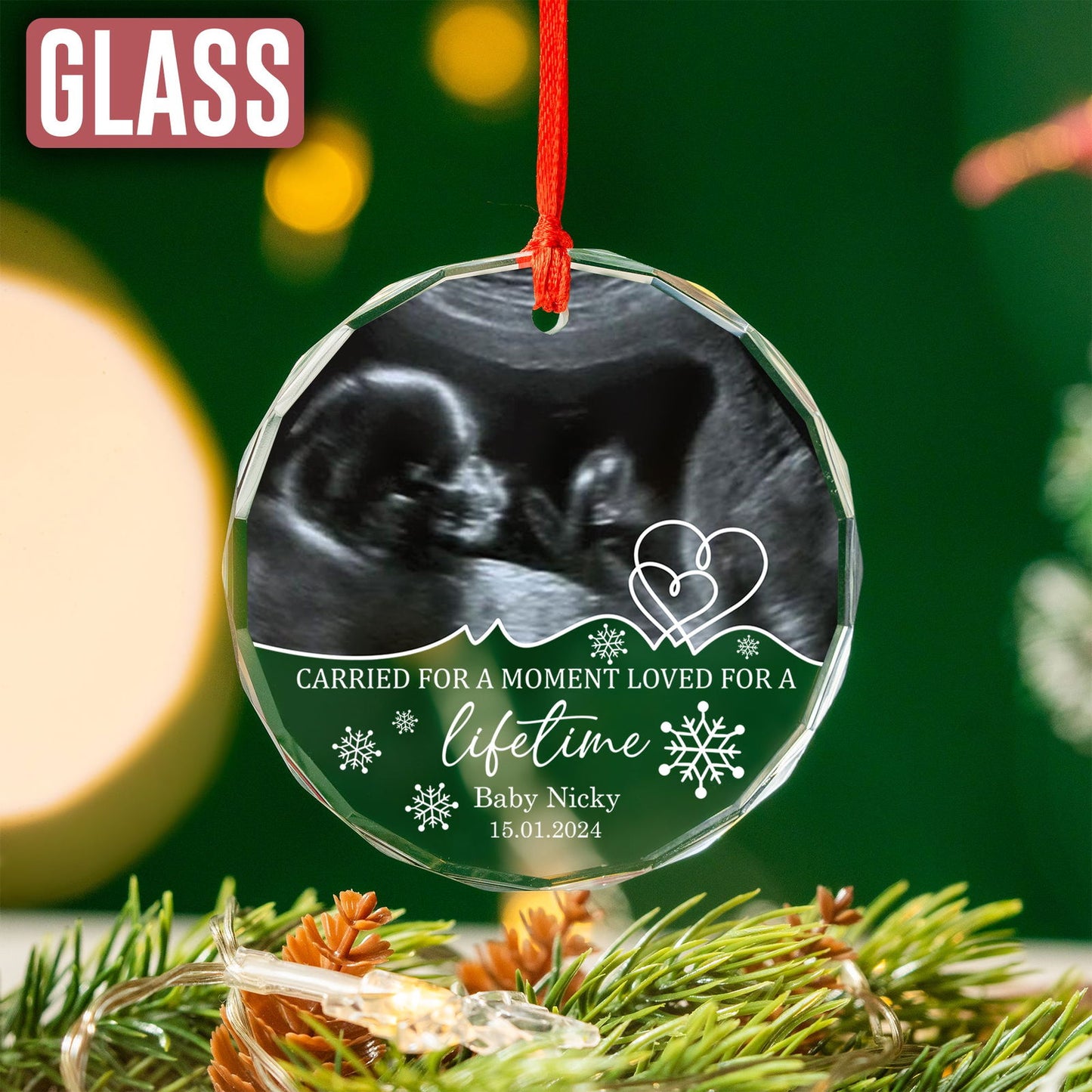 Custom Photo Baby Ultrasound Ornament