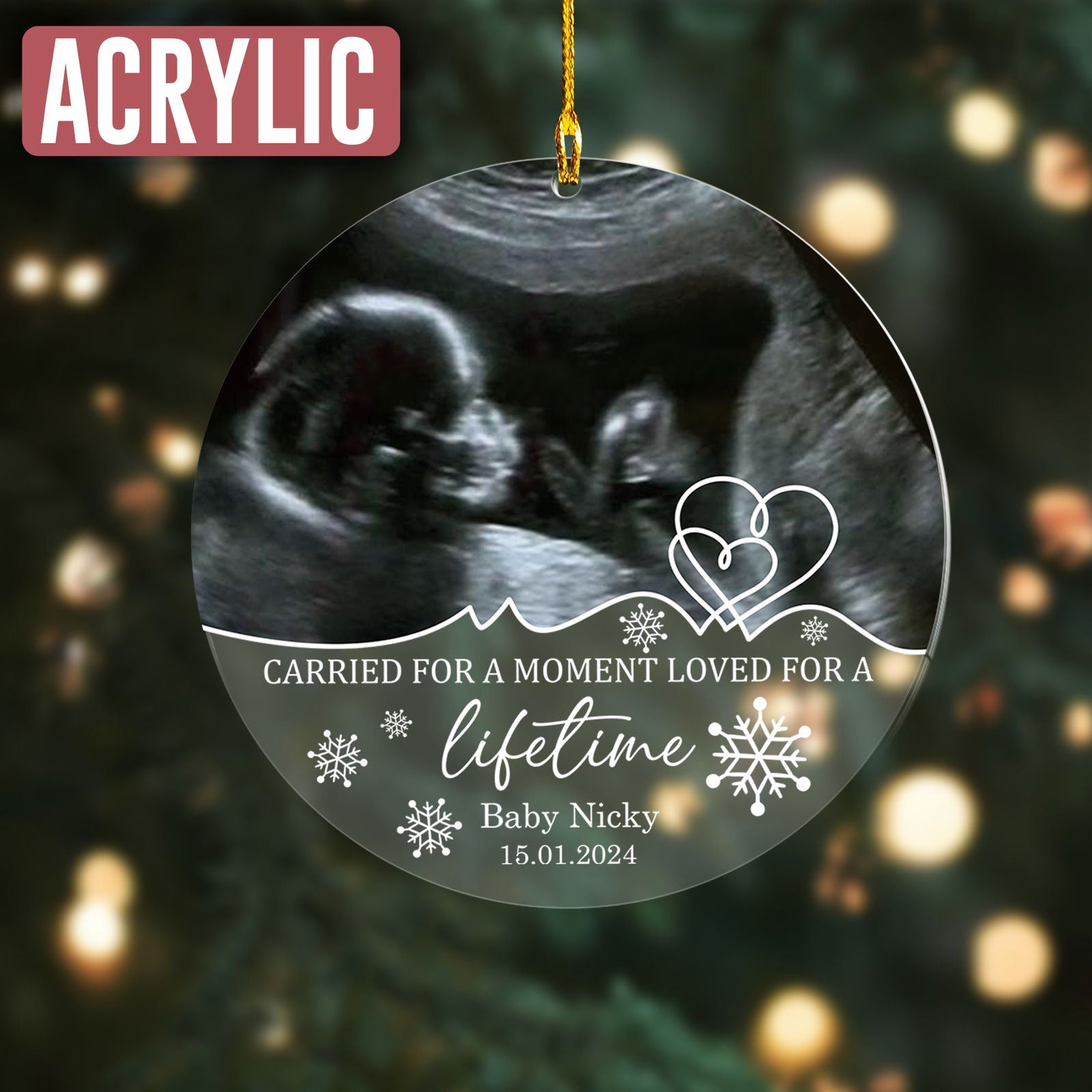 Custom Photo Baby Ultrasound Ornament