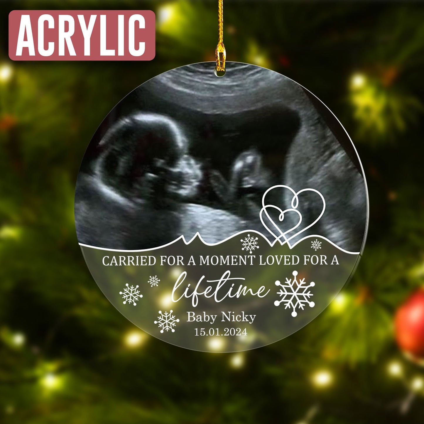 Custom Photo Baby Ultrasound Ornament