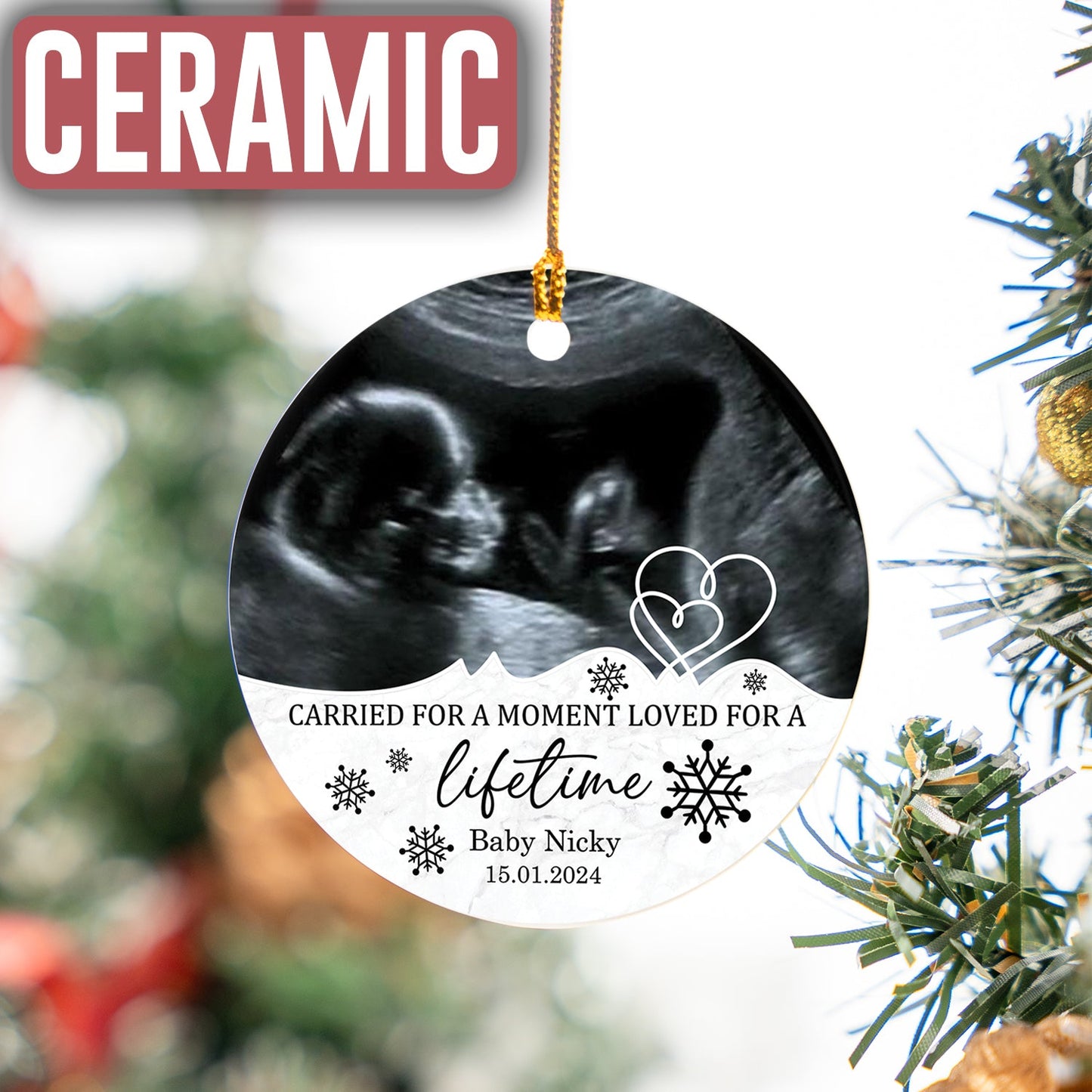 Custom Photo Baby Ultrasound Ornament