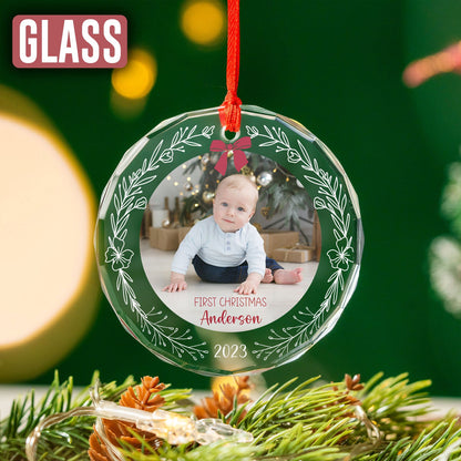 Custom Photo Baby With Name Ornament