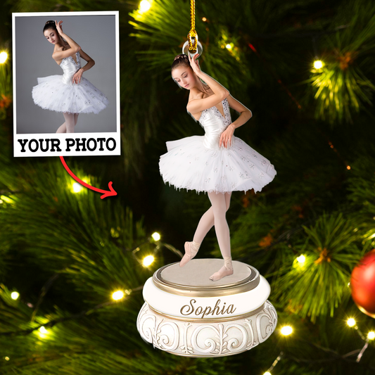 Custom Photo Ballet With Name Ornament