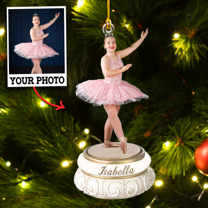 Custom Photo Ballet With Name Ornament