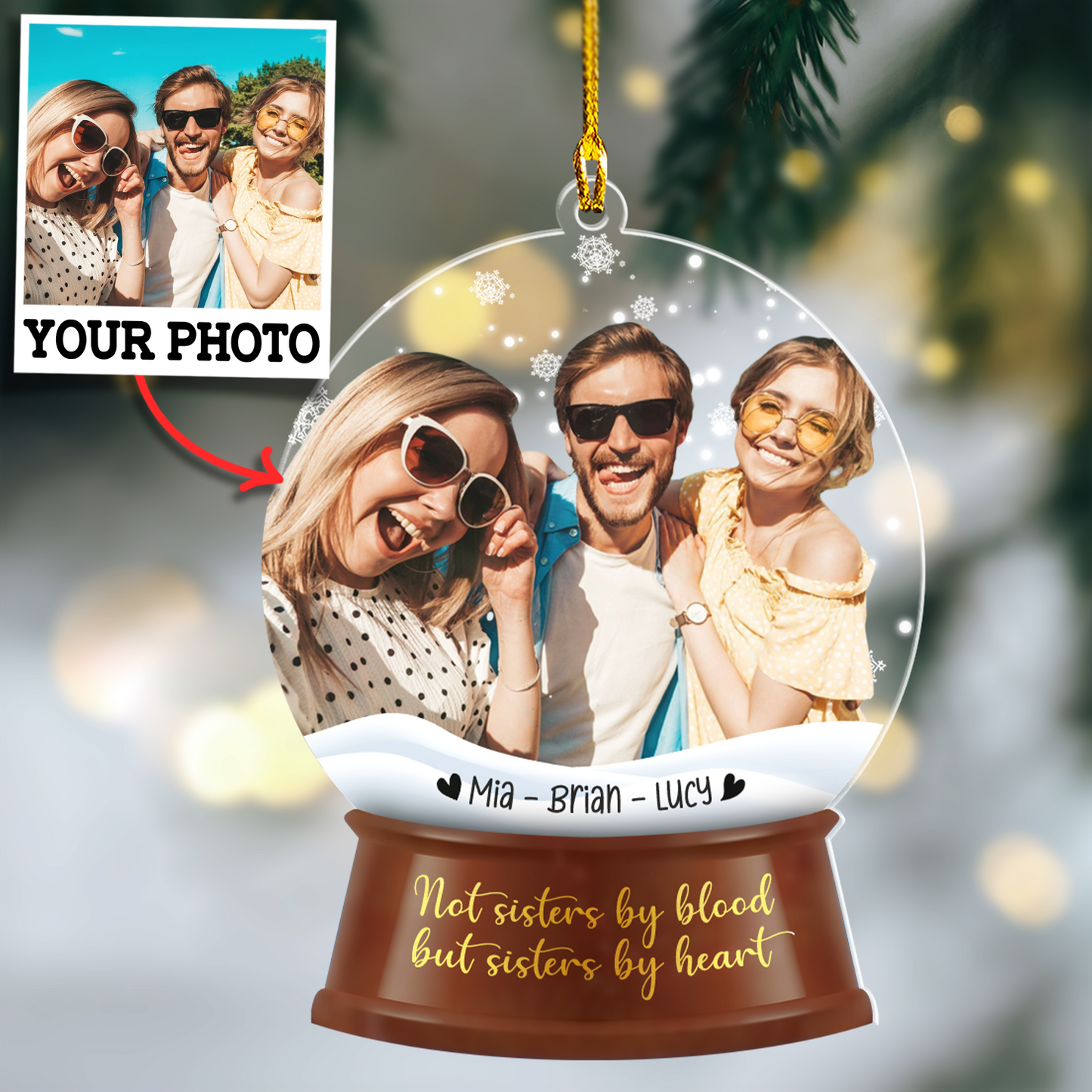 Custom Photo Bestie Ornament