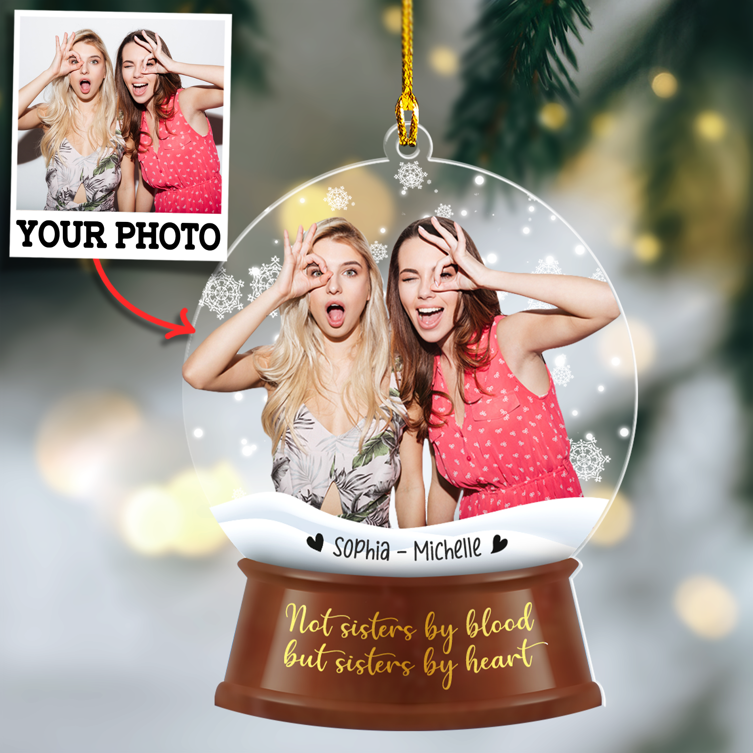 Custom Photo Bestie Ornament