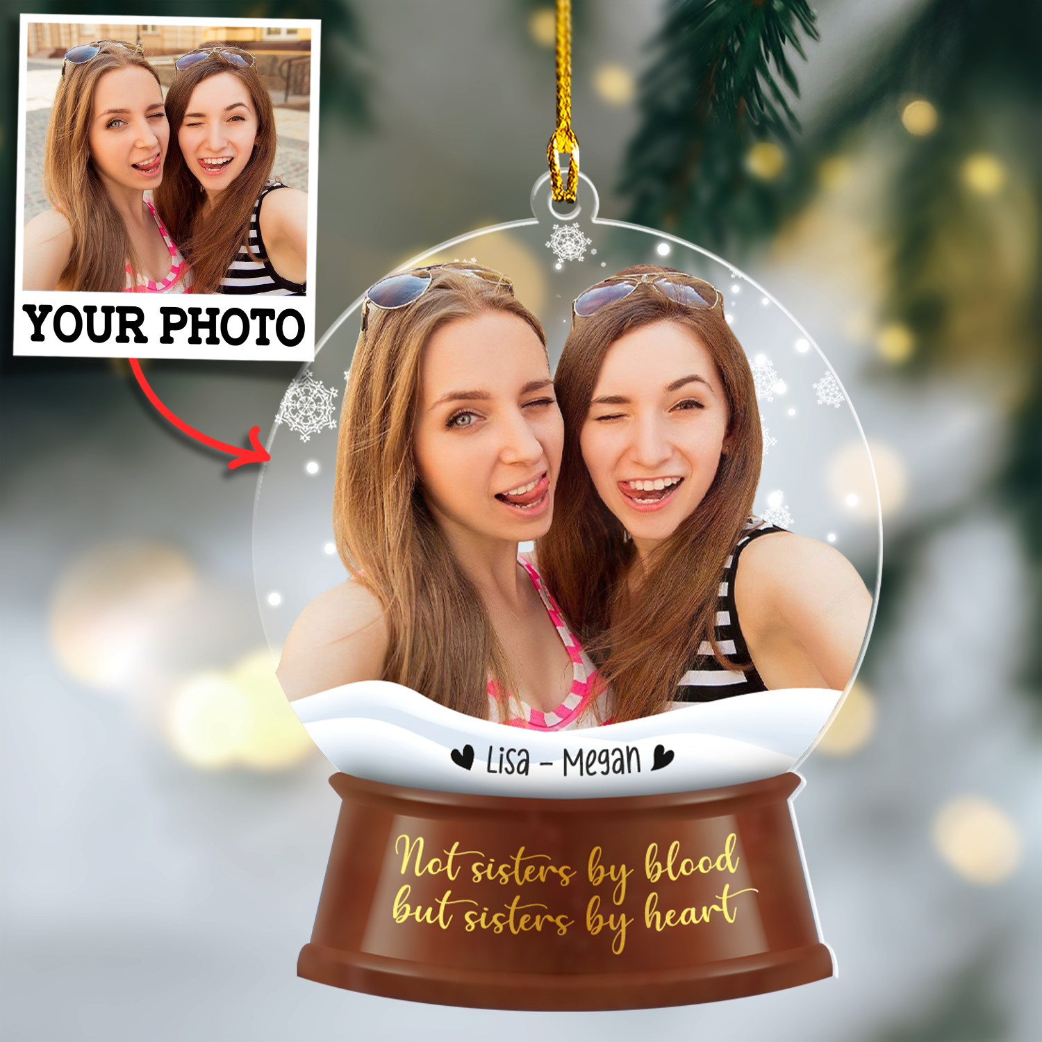 Custom Photo Bestie Ornament