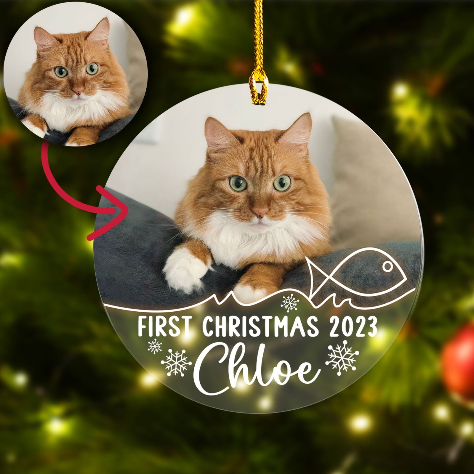 Custom Photo Cat Ornament