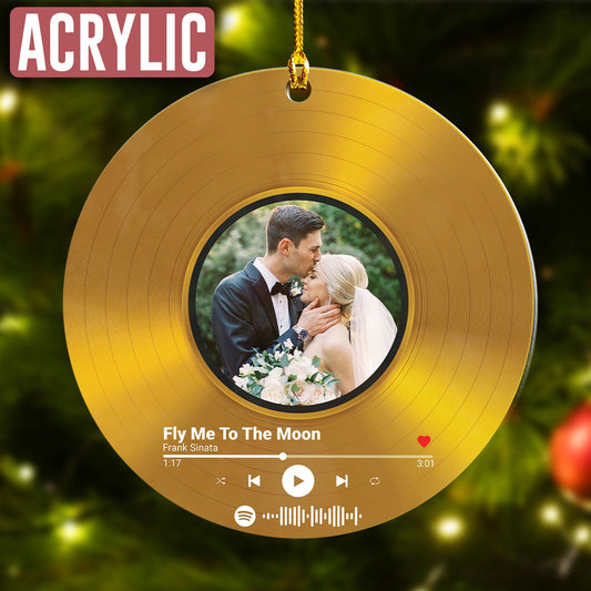 Custom Photo Couple Vinyl Ornament