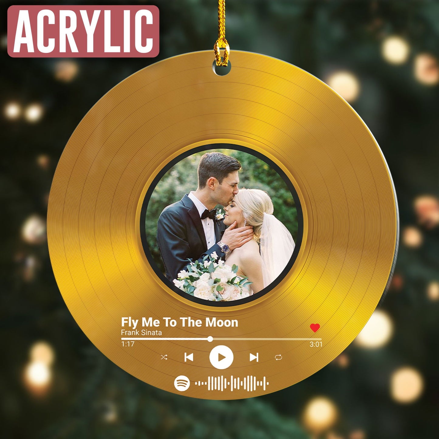 Custom Photo Couple Vinyl Ornament