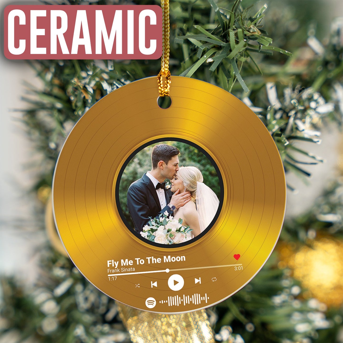 Custom Photo Couple Vinyl Ornament