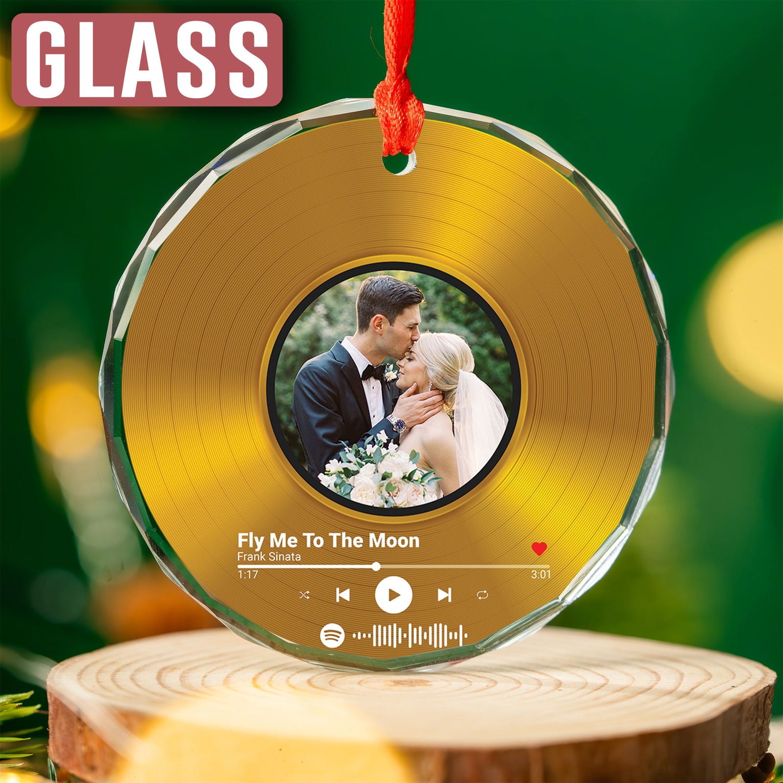 Custom Photo Couple Vinyl Ornament