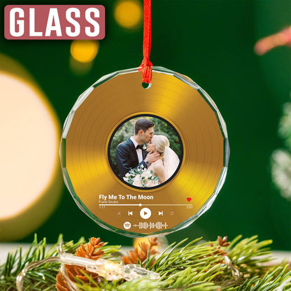 Custom Photo Couple Vinyl Ornament