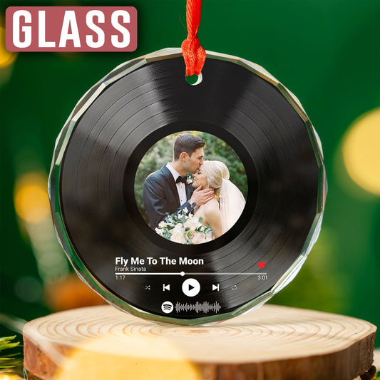 Custom Photo Couple With Song Name Ornament