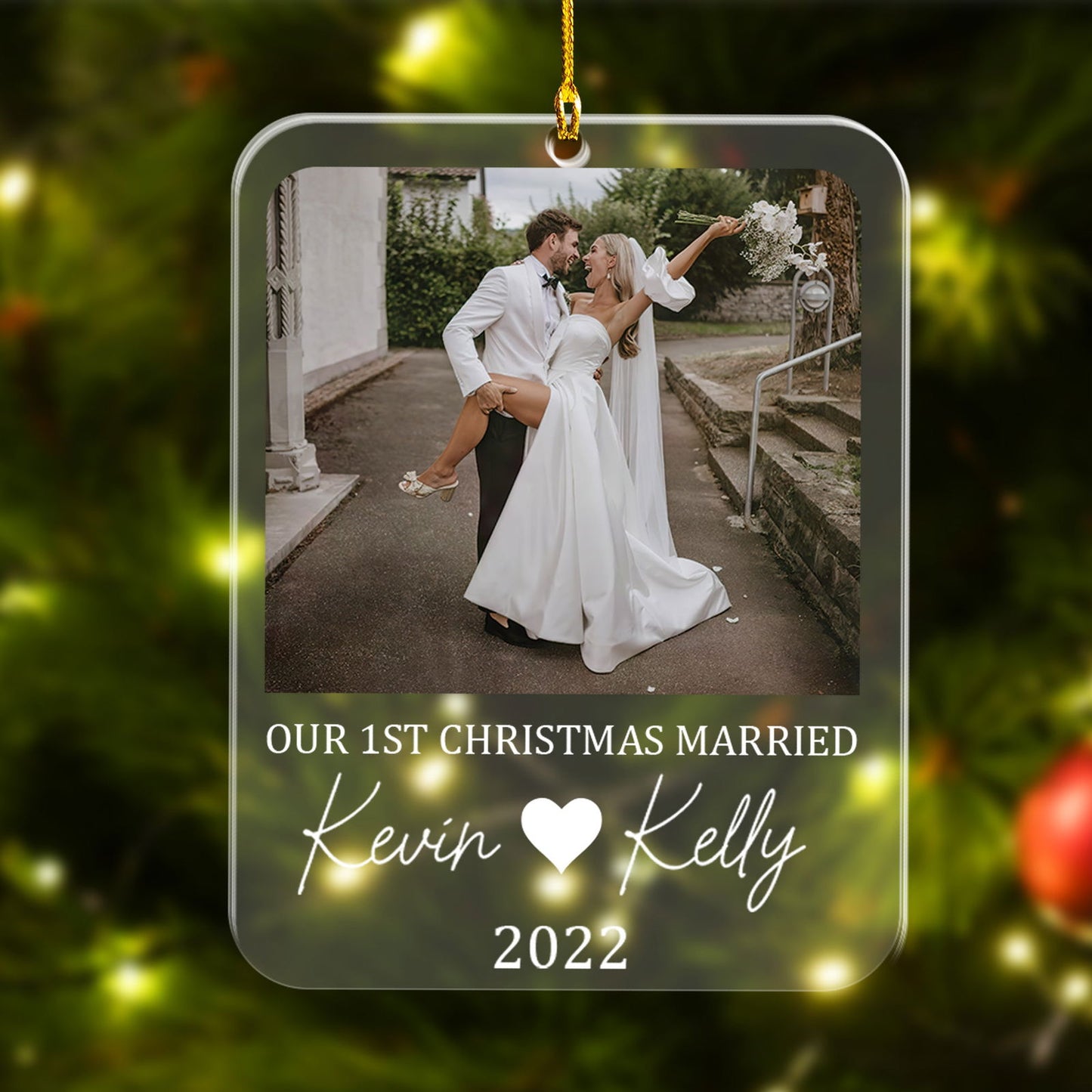 Custom Photo Engagement Ornament