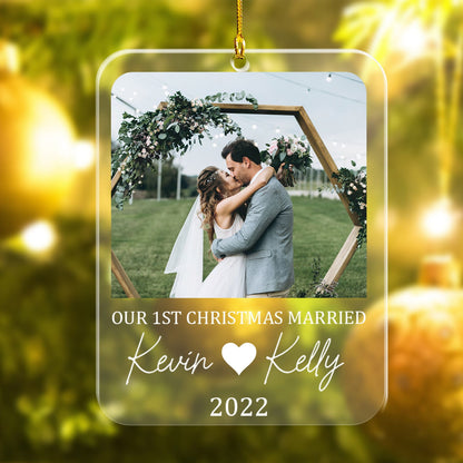 Custom Photo Engagement Ornament