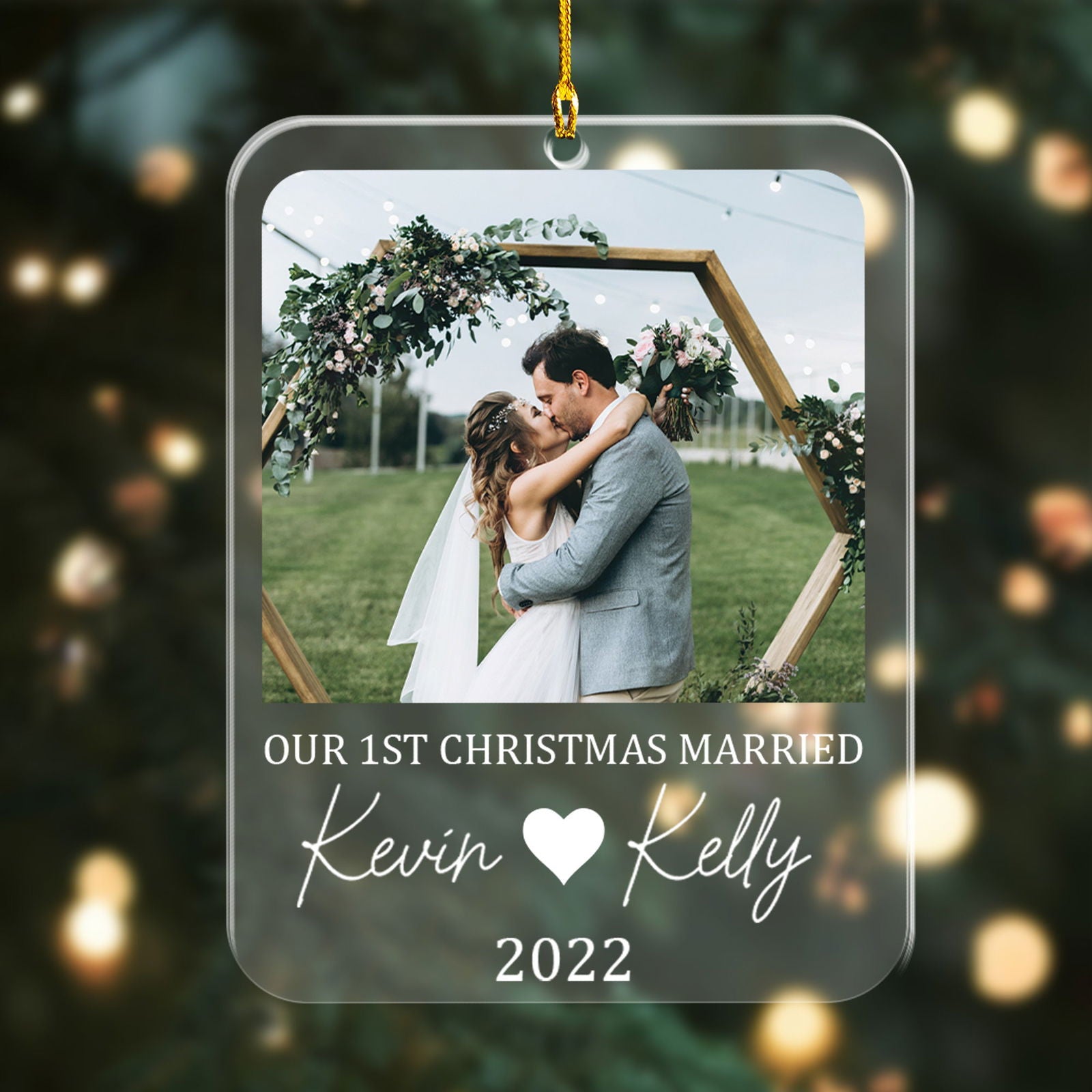 Custom Photo Engagement Ornament