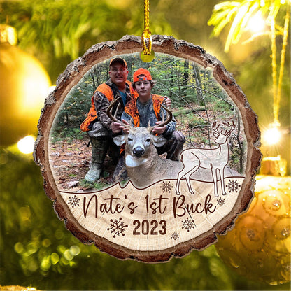 Custom Photo Hunting Wood Slice Ornament