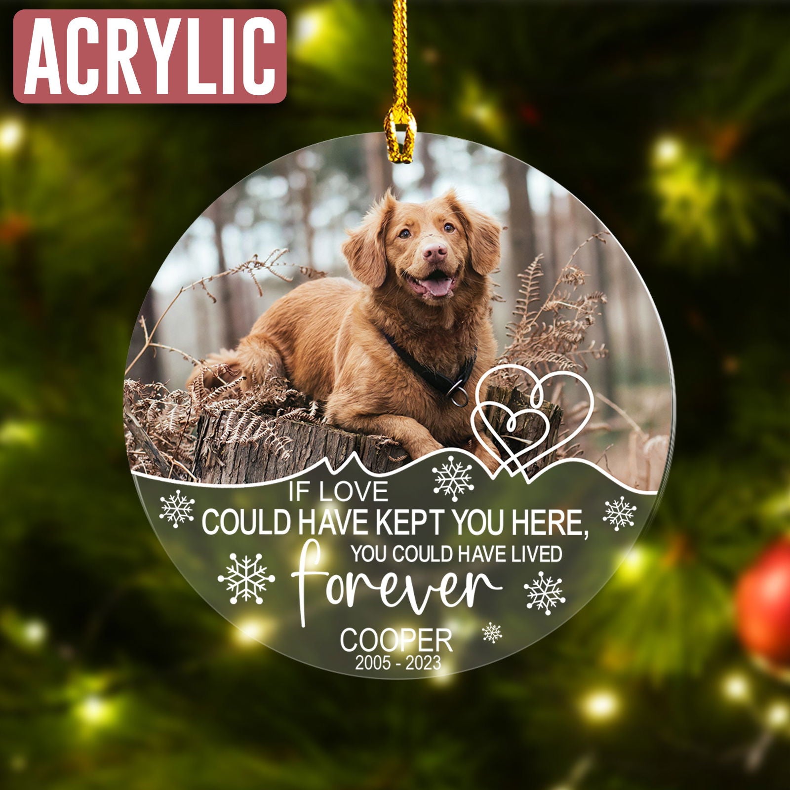 Custom Photo Memorial Dog Ornament