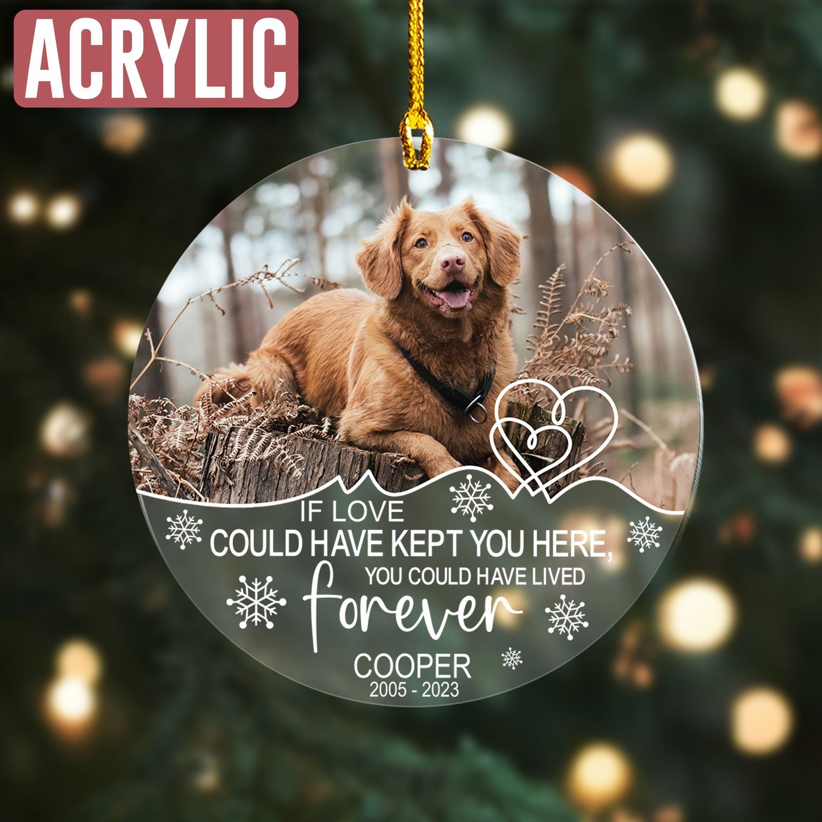 Custom Photo Memorial Dog Ornament