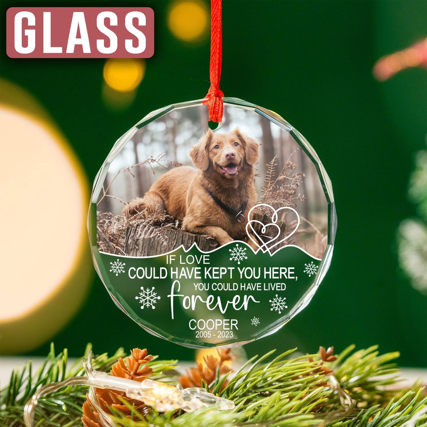 Custom Photo Memorial Dog Ornament