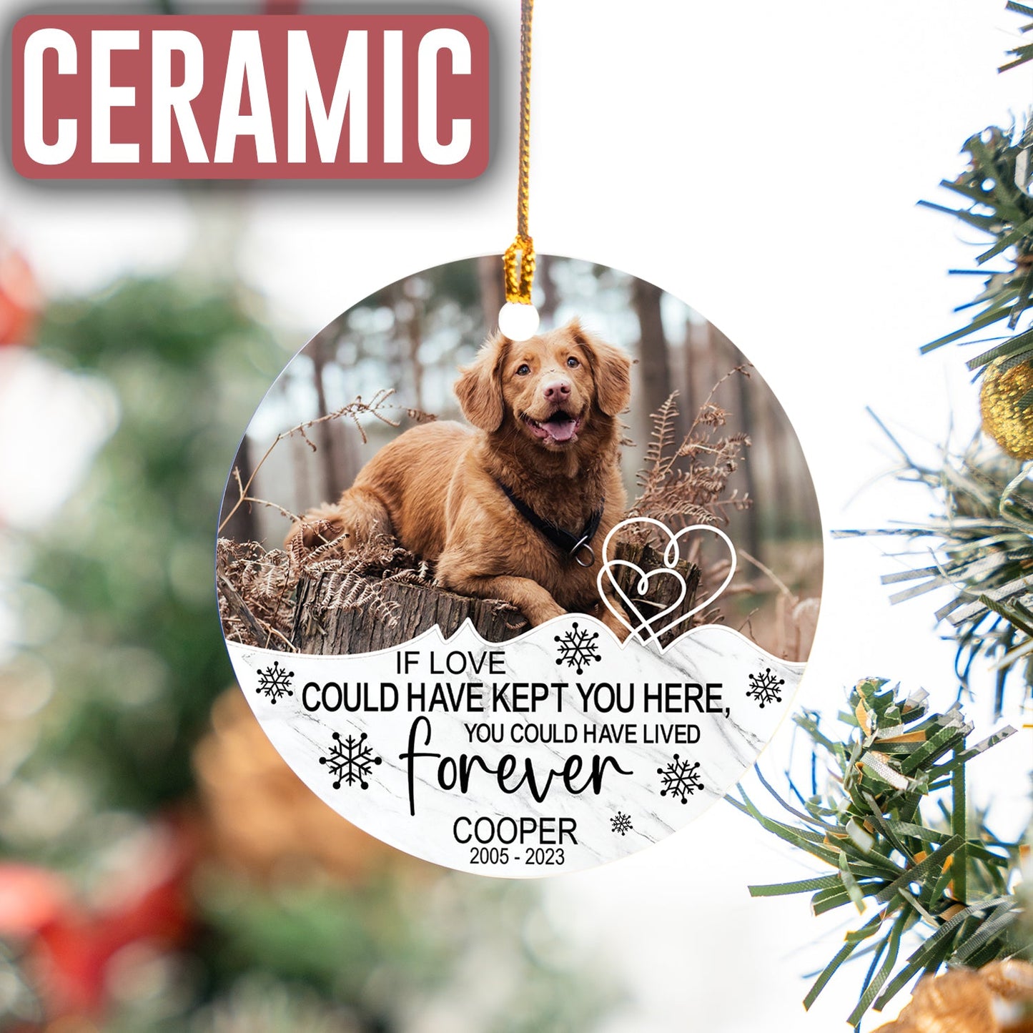 Custom Photo Memorial Dog Ornament