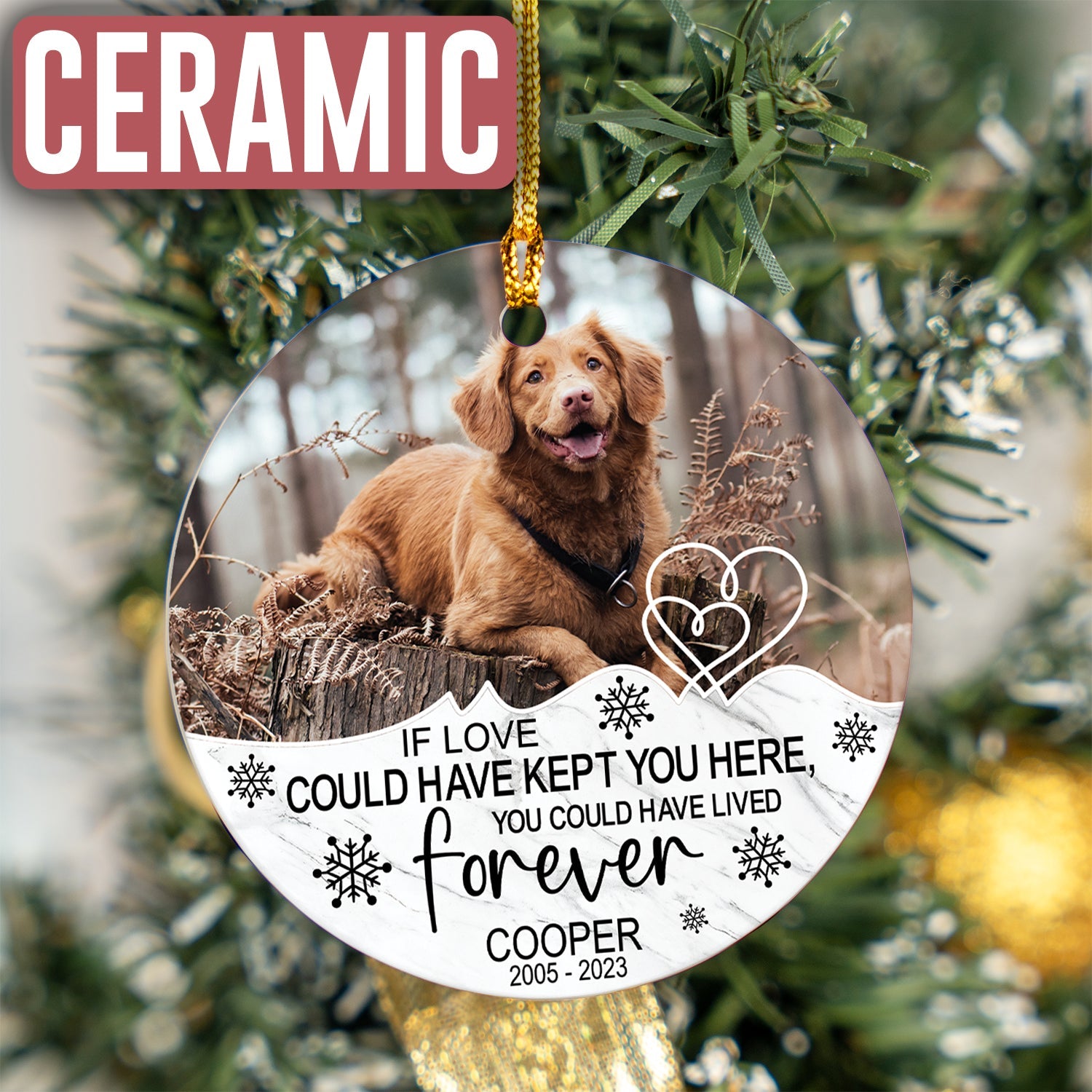 Custom Photo Memorial Dog Ornament