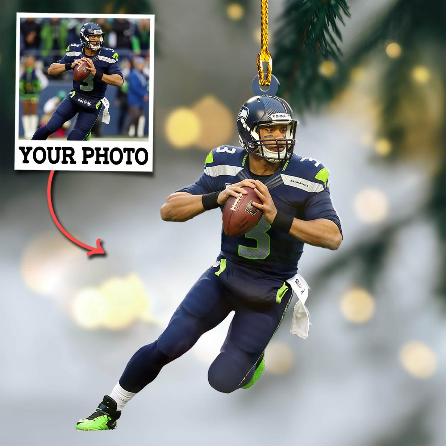 Custom Photo Ornament Football