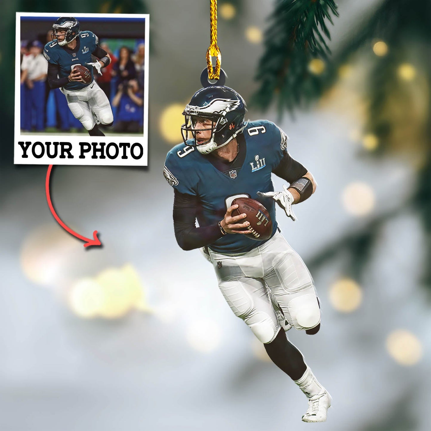 Custom Photo Ornament Football