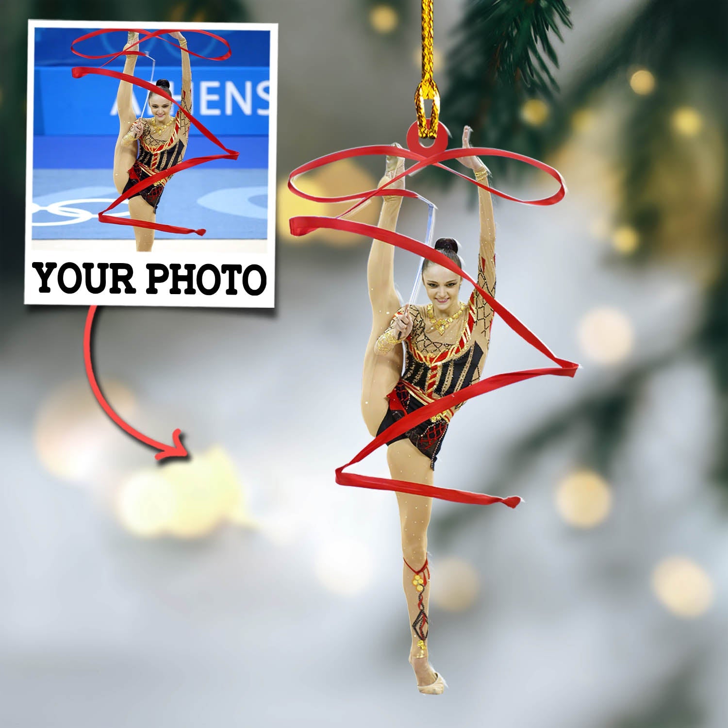 Custom Photo Ornament Gymnastics